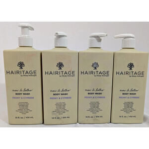 Lot of 4 Hairitage by Mindy McKnight Now & Lather Body Wash Peony & Cypress 14oz